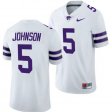 NCAA #5 Avery Johnson Kansas State Wildcats Men Football Embroidery Jersey -White