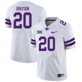 #20 Player Thomas Grayson Kansas State Wildcats Men Football Stitched Jersey -White