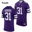 Team #31 DJ Giddens Kansas State Wildcats Youth Football Embroidery Jersey -Purple