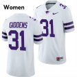 NCAA #31 DJ Giddens Kansas State Wildcats Women Football Embroidery Jersey -White