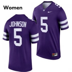 Player #5 Avery Johnson Kansas State Wildcats Women Football Stitched Jersey -Purple