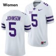 NCAA #5 Avery Johnson Kansas State Wildcats Women Limited Football Embroidery Jersey -White