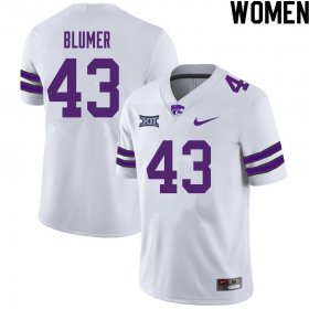 #43 Player Jack Blumer Kansas State Wildcats Women Football Stitched Jersey -White