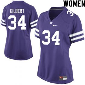 #34 Player James Gilbert Kansas State Wildcats Women Football Stitched Jersey -Purple