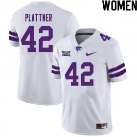 #42 Player Randen Plattner Kansas State Wildcats Women Football Stitched Jersey -White