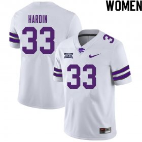 #33 Player Sam Hardin Kansas State Wildcats Women Football Stitched Jersey -White