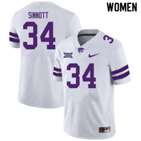 #34 Player Ben Sinnott Kansas State Wildcats Women Football Stitched Jersey -White