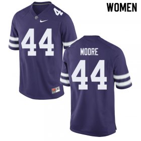 #44 Player Christian Moore Kansas State Wildcats Women Football Stitched Jersey -Purple