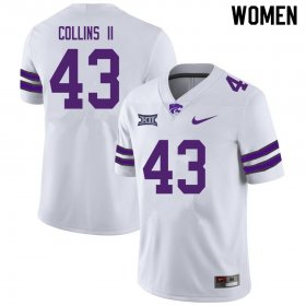 #43 Player Terrence Collins II Kansas State Wildcats Women Football Stitched Jersey -White