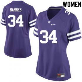 #34 Player Alex Barnes Kansas State Wildcats Women Football Stitched Jersey -Purple