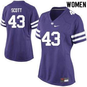 #43 Player Drew Scott Kansas State Wildcats Women Football Stitched Jersey -Purple