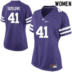 #41 Player Sam Sizelove Kansas State Wildcats Women Football Stitched Jersey -Purple