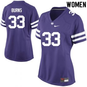 #33 Player Tyler Burns Kansas State Wildcats Women Football Stitched Jersey -Purple