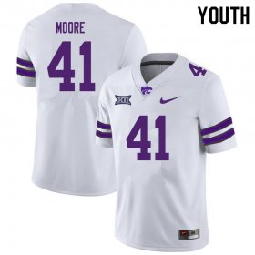 #41 Player Austin Moore Kansas State Wildcats Youth Football Stitched Jersey -White