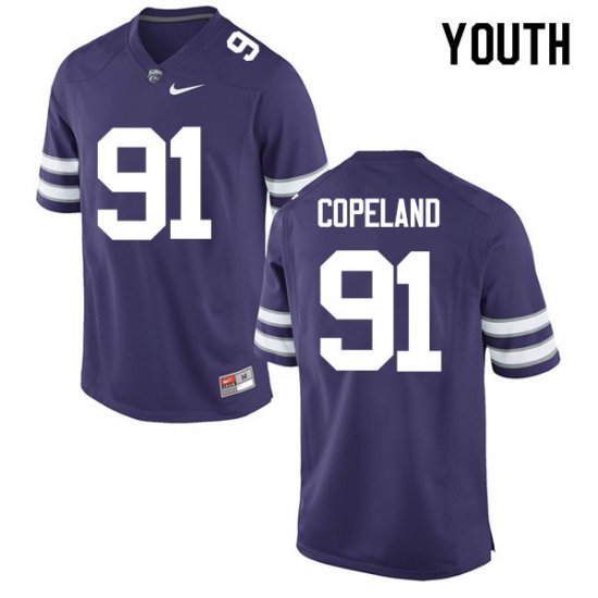 #91 Player Mitch Copeland Kansas State Wildcats Youth Football Stitched Jersey -Purple